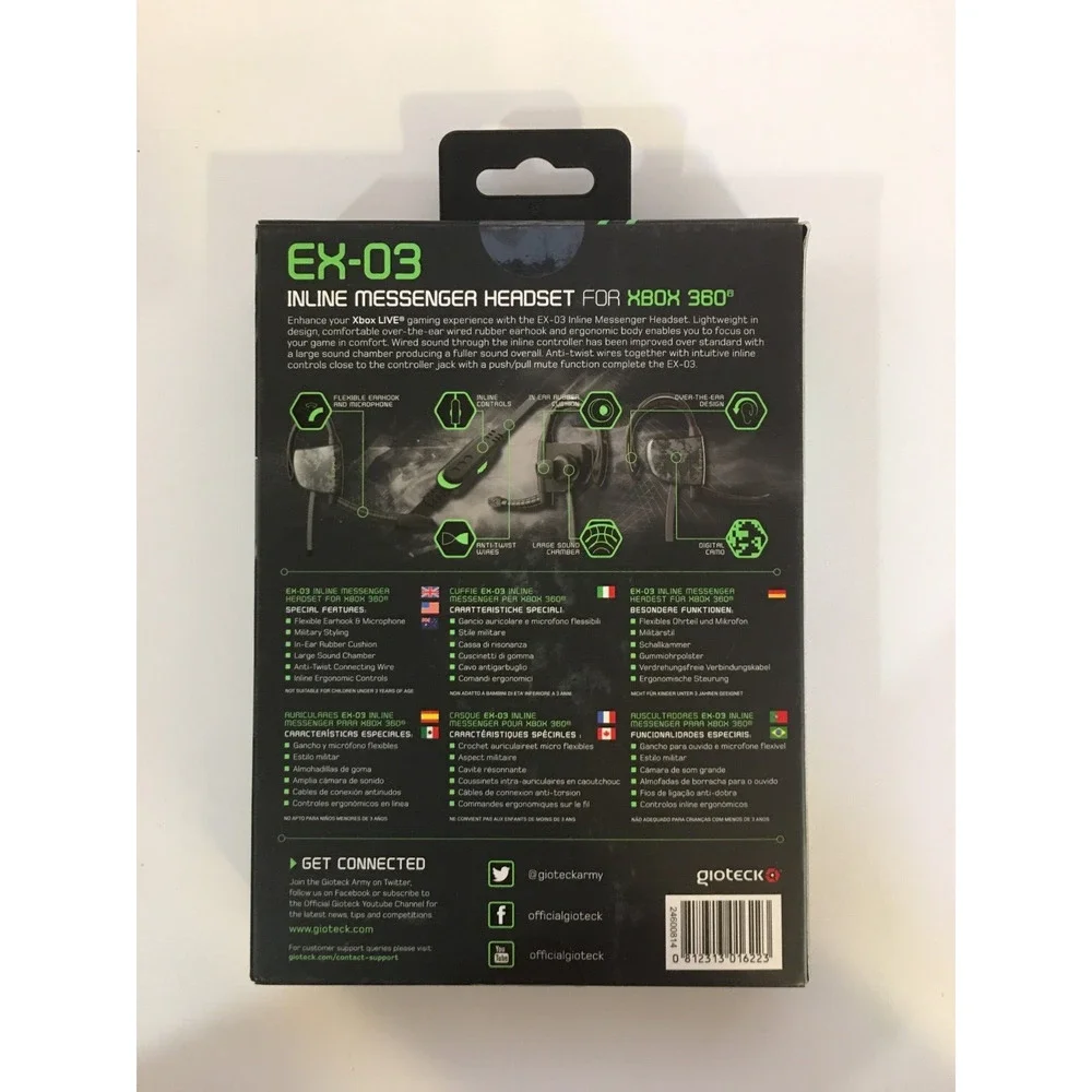 EX-03 Giotech Inline Messenger Headset for XBOX 360 Online Gaming - US Seller